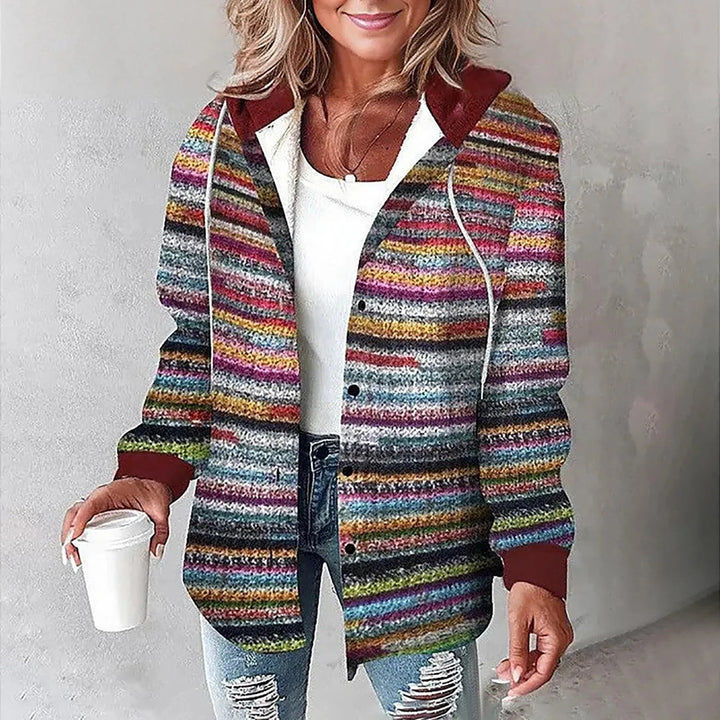 CALORA_ Dames Zomer Jas Vest Met Print en Capuchon voor Koele Avonden