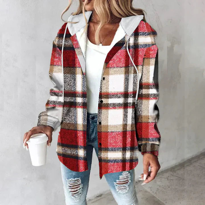 CALORA_ Dames Zomer Jas Vest Met Print en Capuchon voor Koele Avonden