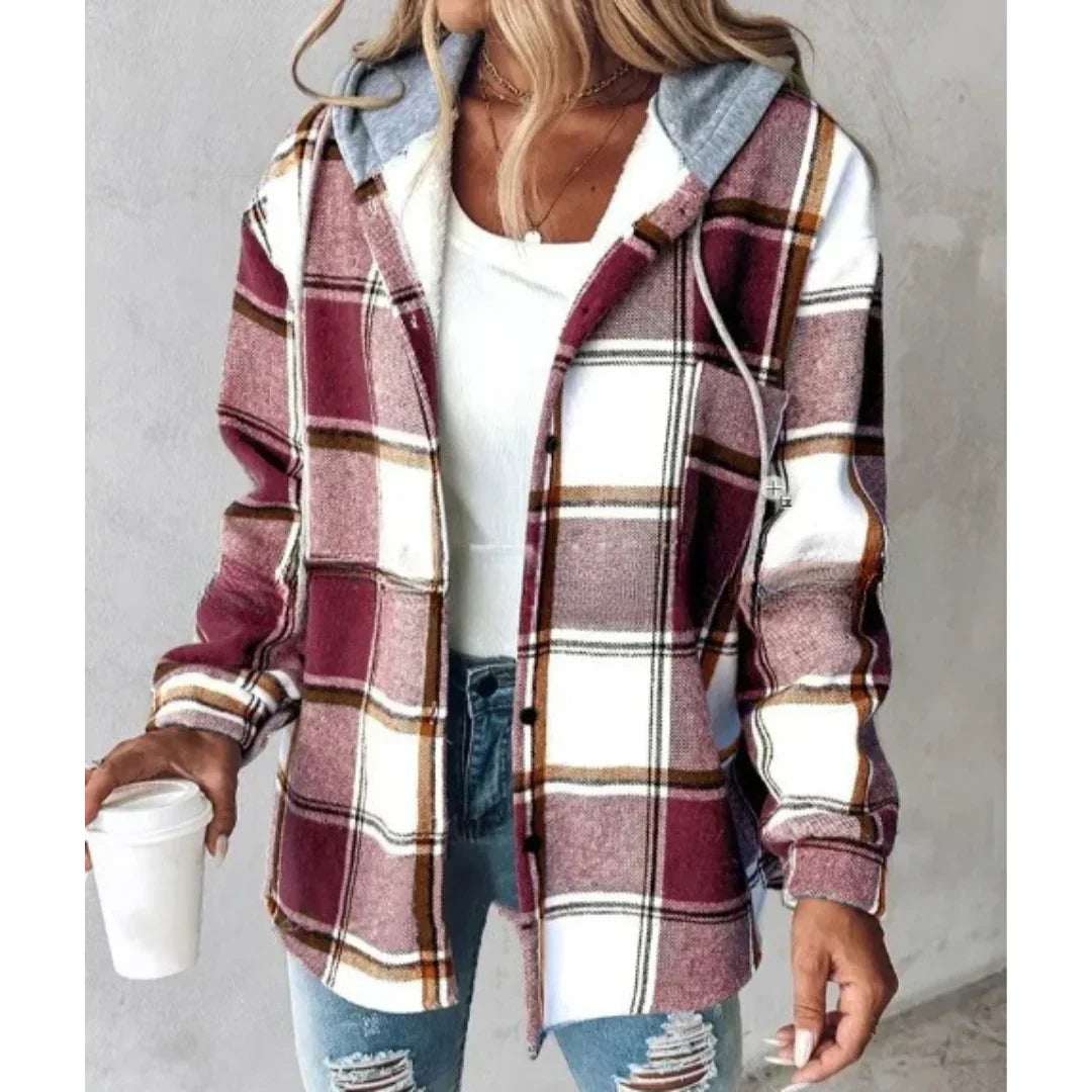 CALORA_ Dames Zomer Jas Vest Met Print en Capuchon voor Koele Avonden