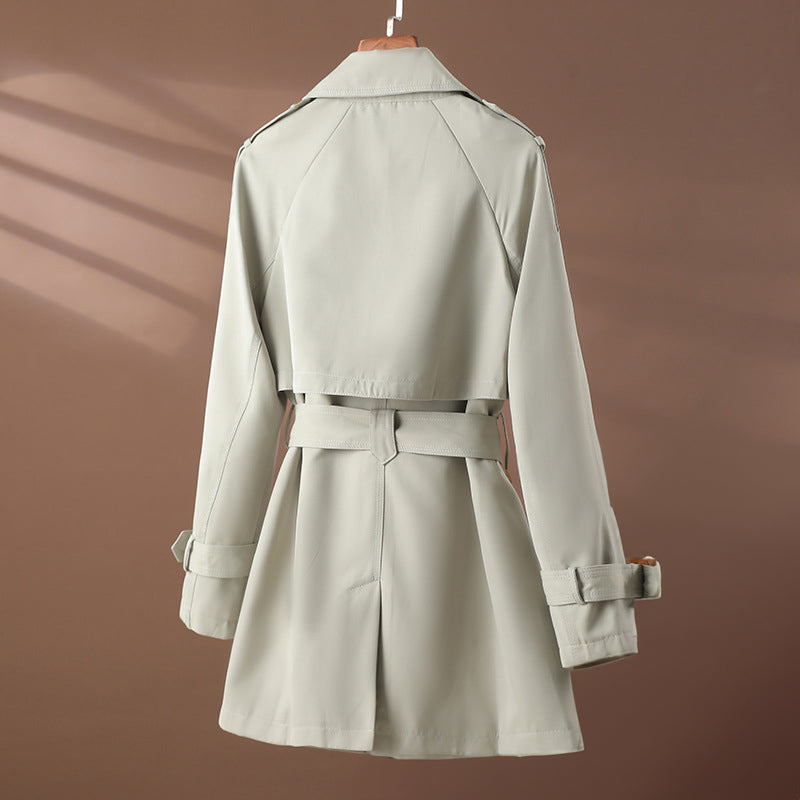 CALORA_ Dames herfst taille slanke revers korte trenchcoat