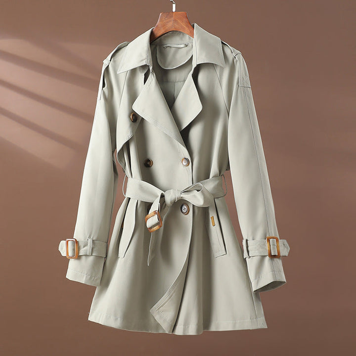 CALORA_ Dames herfst taille slanke revers korte trenchcoat