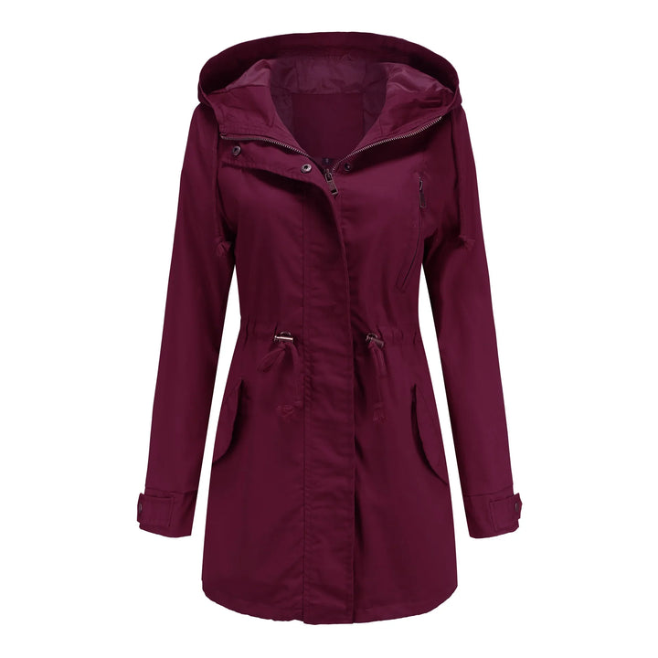 CALORA_ Dames katoenen trenchcoat met capuchon