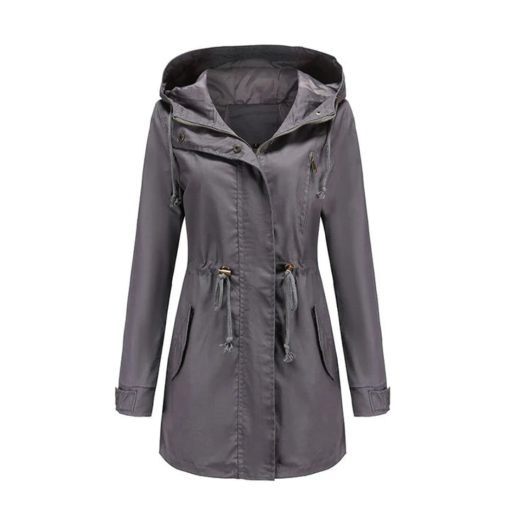 CALORA_ Dames katoenen trenchcoat met capuchon