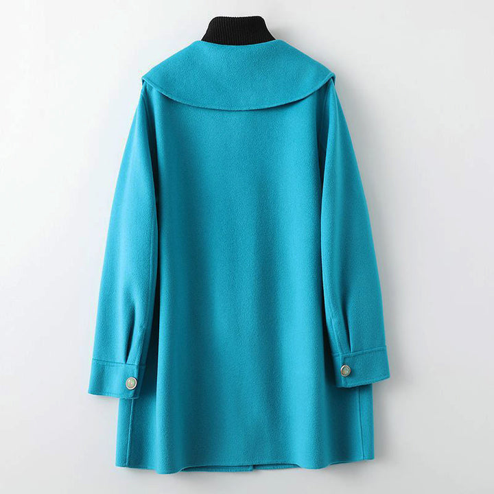 CALORA_ Dames lente halflange dubbelzijdige wollen jas