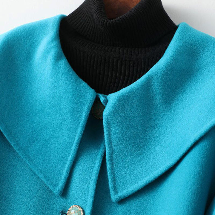 CALORA_ Dames lente halflange dubbelzijdige wollen jas