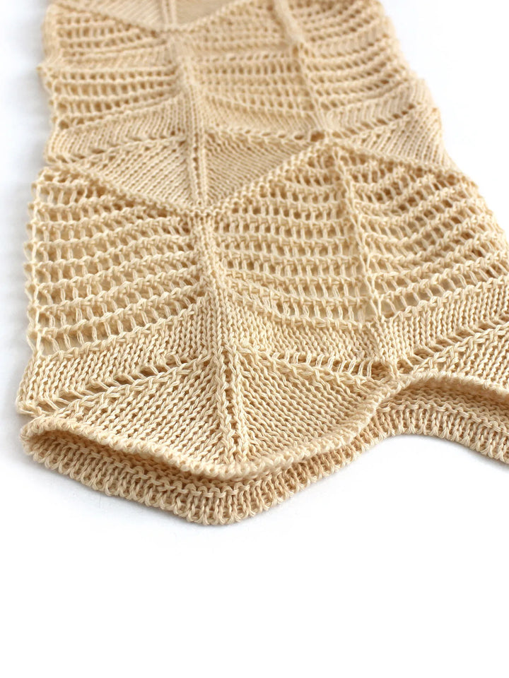 CALORA_ Dames ronde hals lange mouw holle gebreide trui zomer