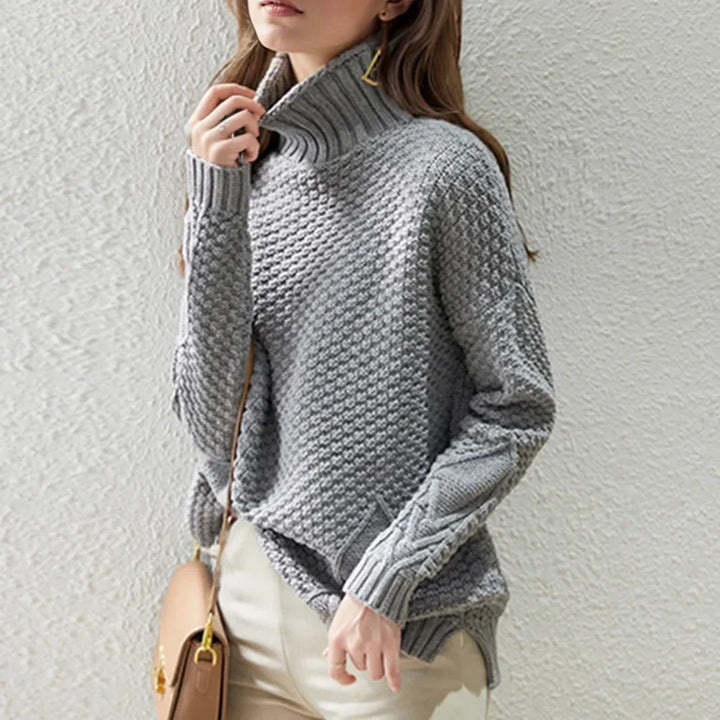 CALORA_ Dames winter losse gebreide trui verdikte top
