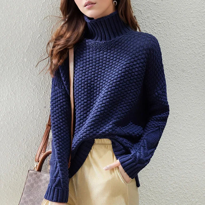 CALORA_ Dames winter losse gebreide trui verdikte top