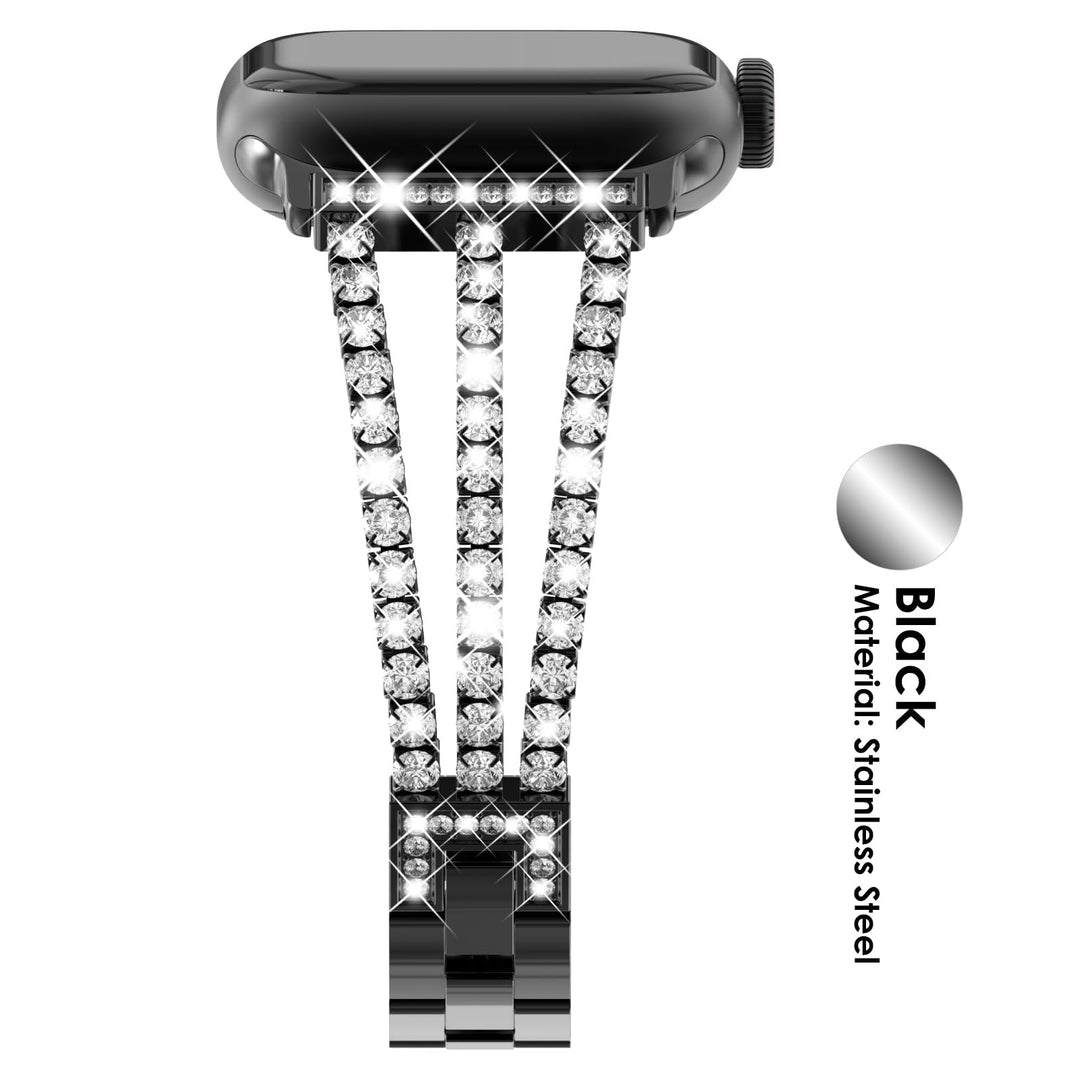 CALORA_ Diamanten Schakelarmband voor Apple Watch met Luxe Design