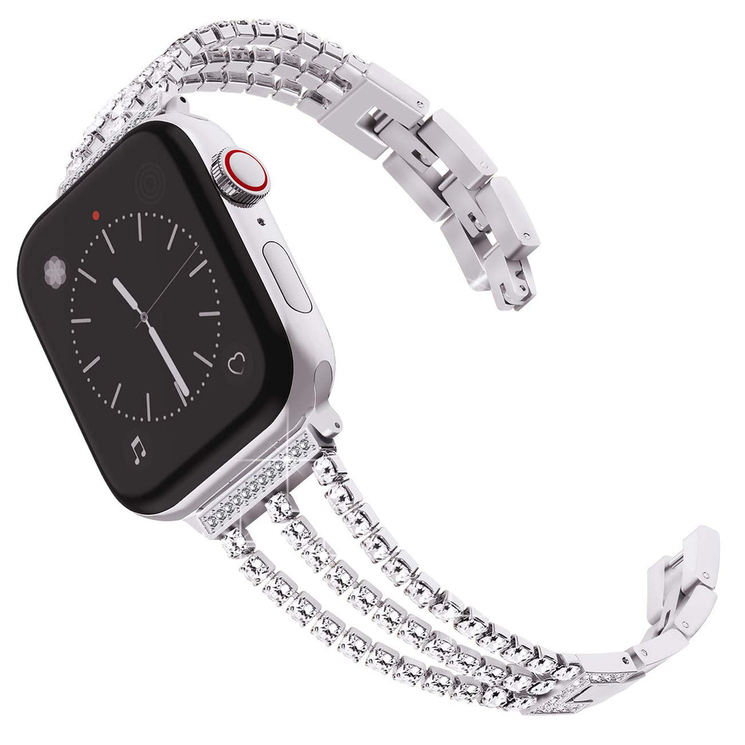 CALORA_ Diamanten Schakelarmband voor Apple Watch met Luxe Design