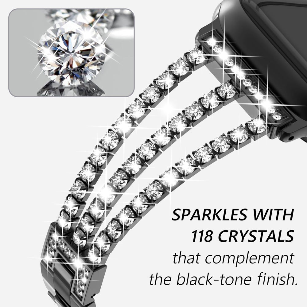CALORA_ Diamanten Schakelarmband voor Apple Watch met Luxe Design