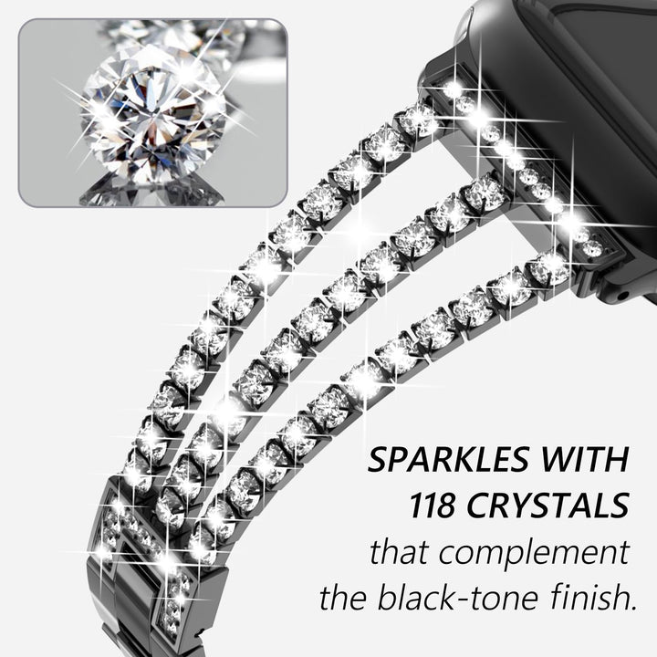 CALORA_ Diamanten Schakelarmband voor Apple Watch met Luxe Design