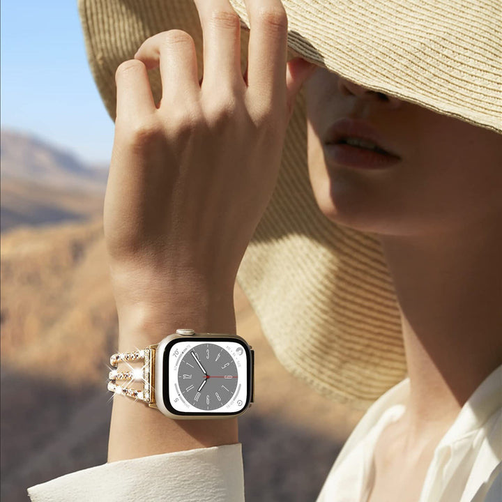 CALORA_ Diamanten Schakelarmband voor Apple Watch met Luxe Design