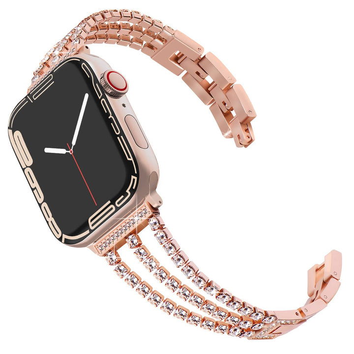 CALORA_ Diamanten Schakelarmband voor Apple Watch met Luxe Design