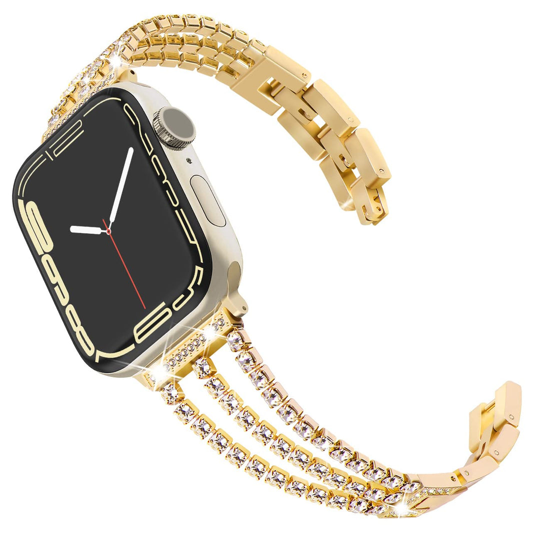 CALORA_ Diamanten Schakelarmband voor Apple Watch met Luxe Design