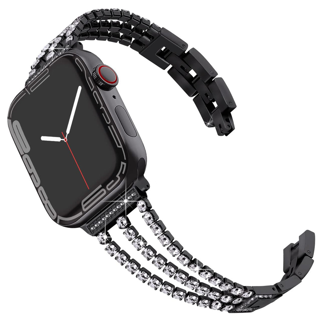 CALORA_ Diamanten Schakelarmband voor Apple Watch met Luxe Design