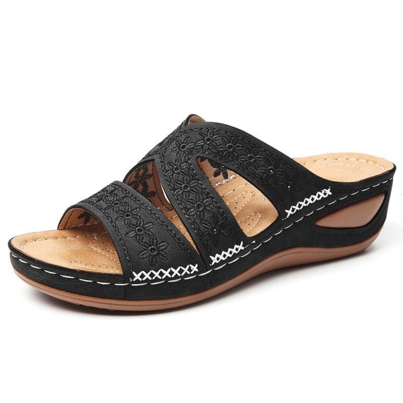 CALORA_ Dikke Platform Slipper Sandalen voor Grootte en Comfort