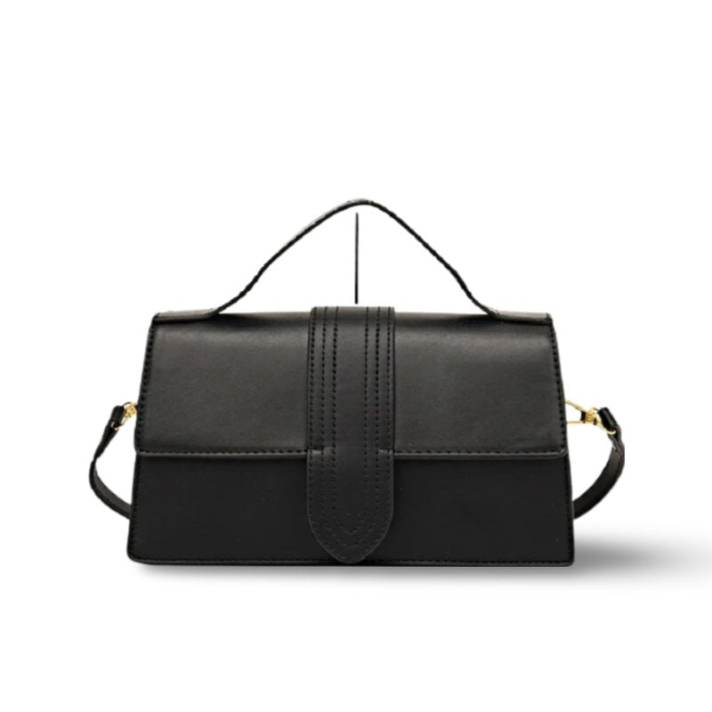 Divina | Luxe Schoudertas - Leren schouder tas - Zwart - #Calora#