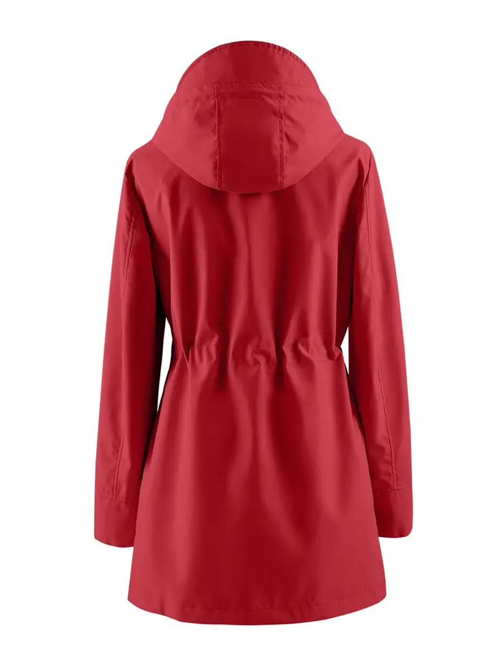 CALORA_ Elara | Casual winddichte trenchcoat met capuchon