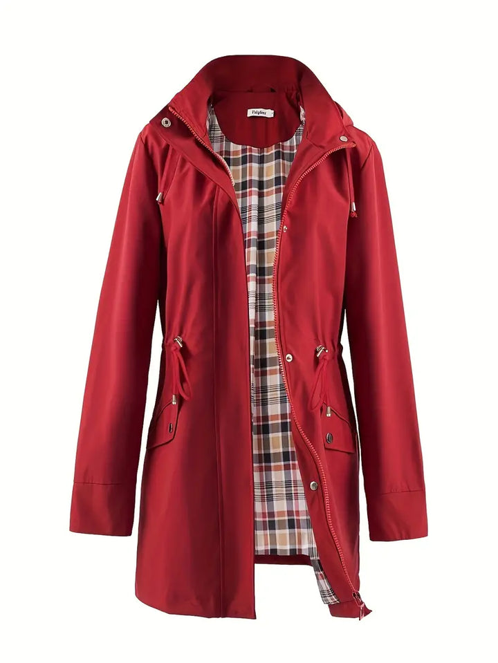 CALORA_ Elara | Casual winddichte trenchcoat met capuchon