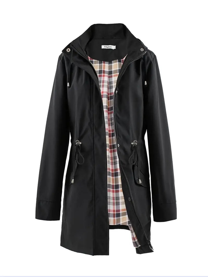 CALORA_ Elara | Casual winddichte trenchcoat met capuchon