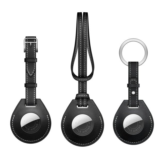 CALORA_ Elegante AirTag Sleutelhanger van Leer met Baseus Ontwerp