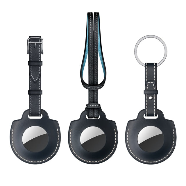 CALORA_ Elegante AirTag Sleutelhanger van Leer met Baseus Ontwerp
