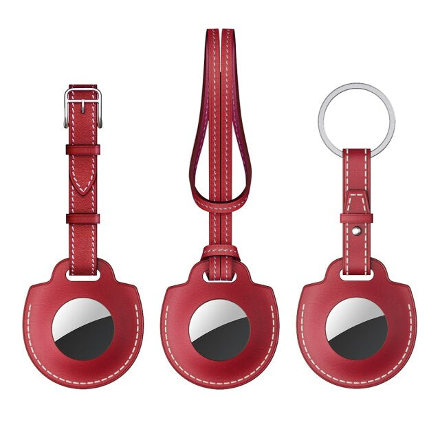 CALORA_ Elegante AirTag Sleutelhanger van Leer met Baseus Ontwerp