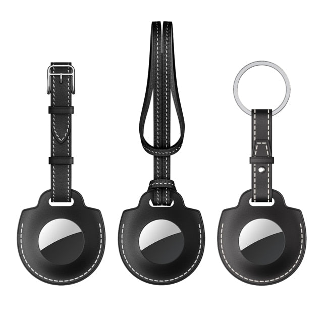 CALORA_ Elegante AirTag Sleutelhanger van Leer met Baseus Ontwerp