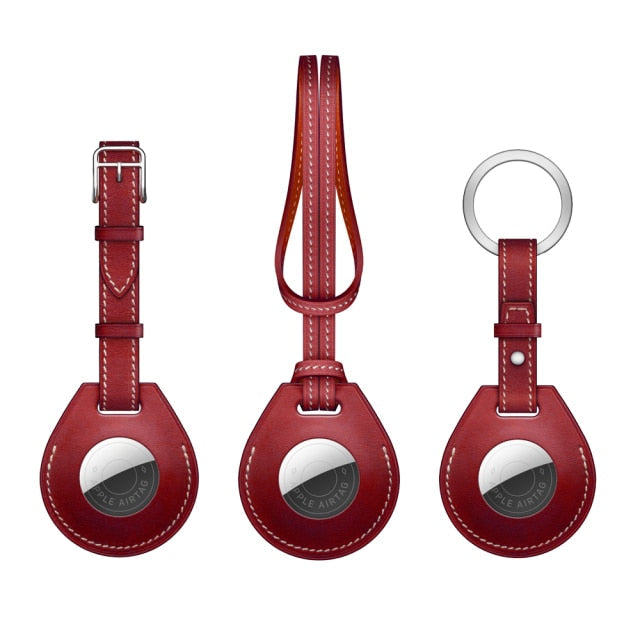 CALORA_ Elegante AirTag Sleutelhanger van Leer met Baseus Ontwerp