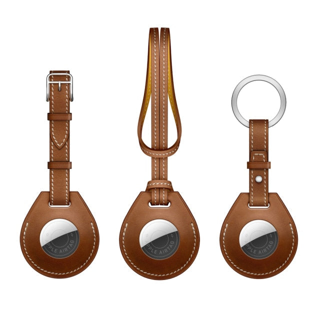 CALORA_ Elegante AirTag Sleutelhanger van Leer met Baseus Ontwerp