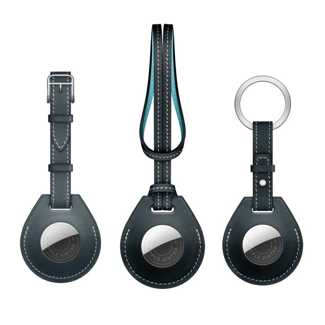 CALORA_ Elegante AirTag Sleutelhanger van Leer met Baseus Ontwerp