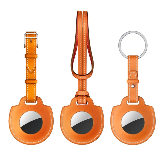CALORA_ Elegante AirTag Sleutelhanger van Leer met Baseus Ontwerp