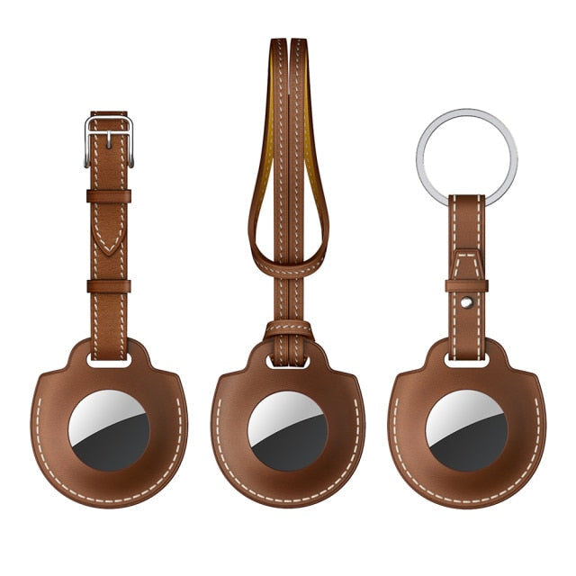 CALORA_ Elegante AirTag Sleutelhanger van Leer met Baseus Ontwerp