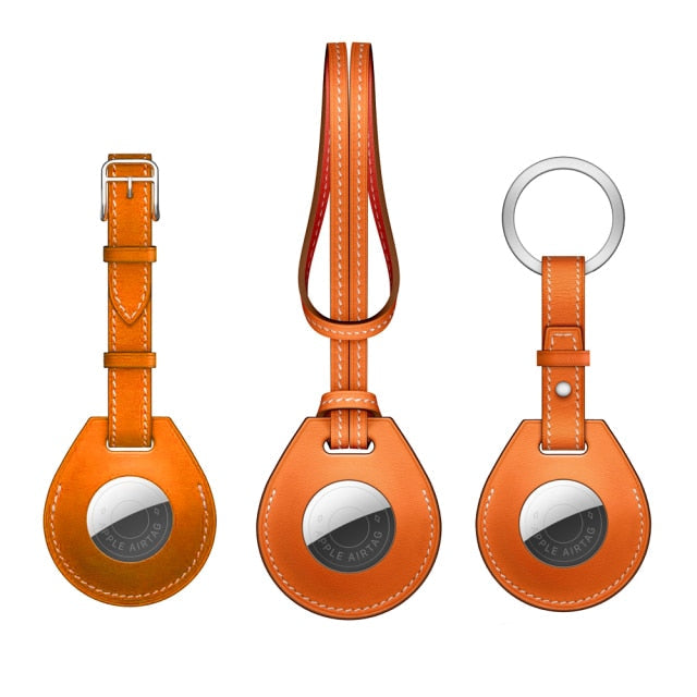 CALORA_ Elegante AirTag Sleutelhanger van Leer met Baseus Ontwerp
