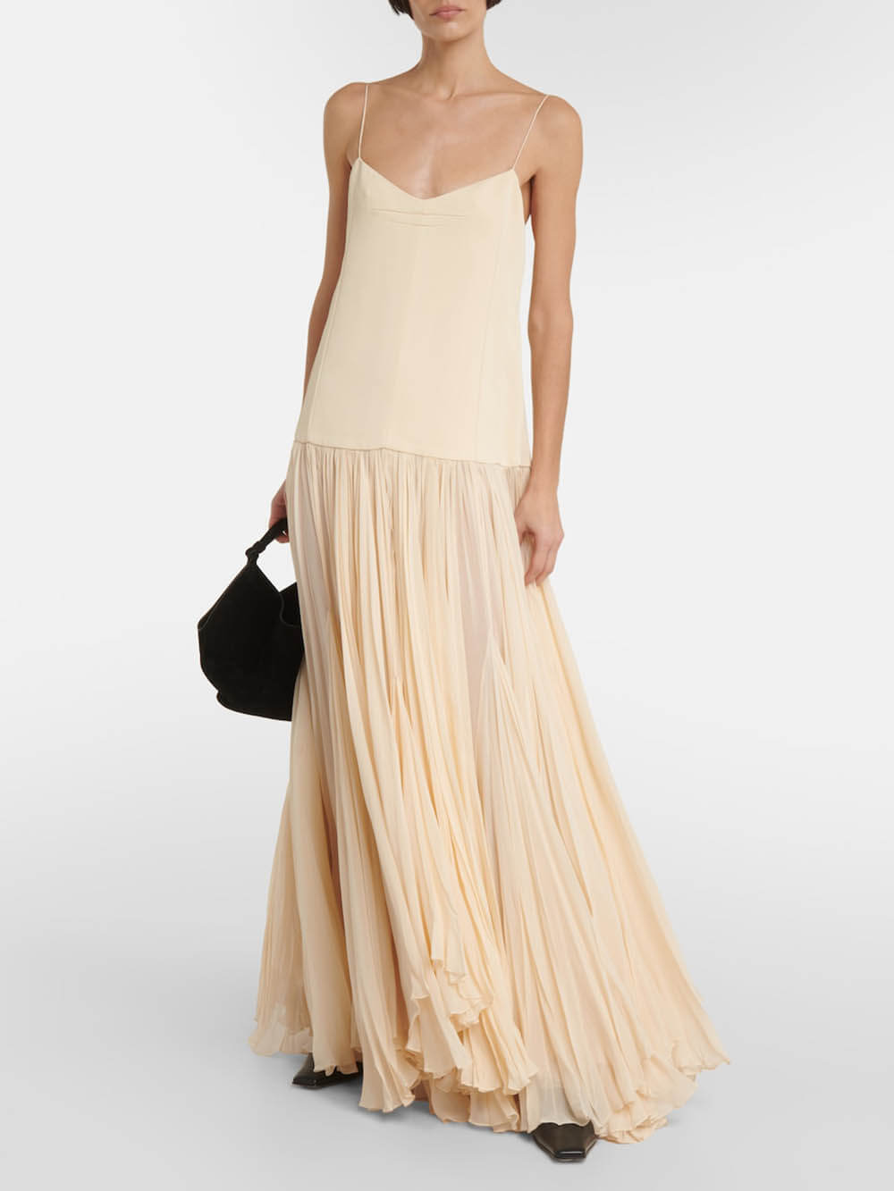 CALORA_ Elegante Getailleerde Jurk met Taillering en Ademend Stof