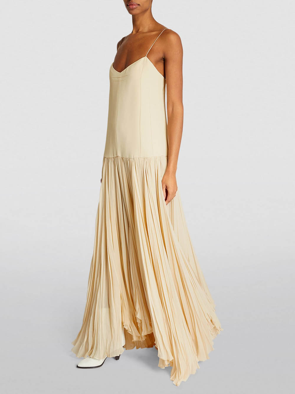 CALORA_ Elegante Getailleerde Jurk met Taillering en Ademend Stof