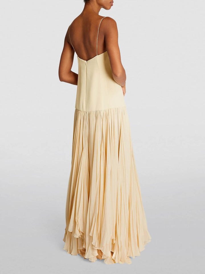 CALORA_ Elegante Getailleerde Jurk met Taillering en Ademend Stof