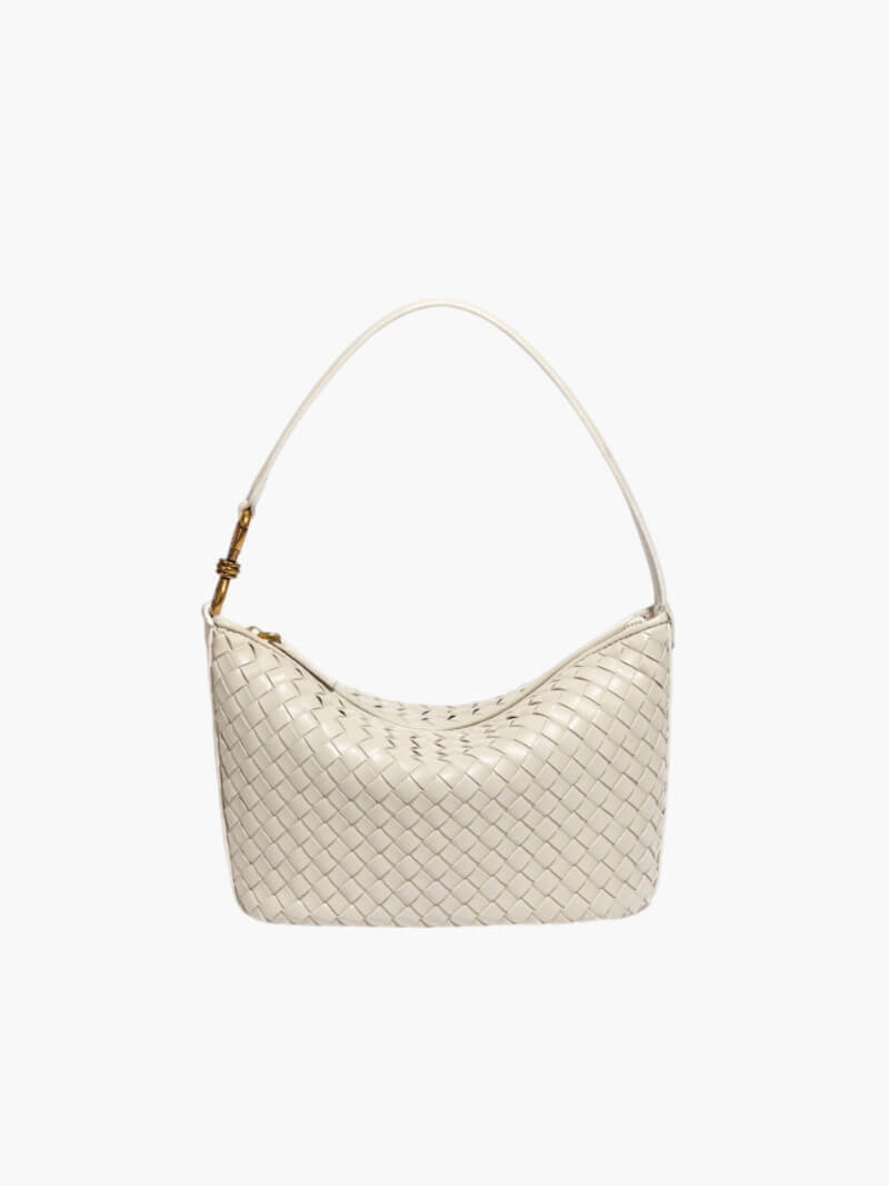 CALORA_ Elegante Geweven Vegan Leren Tas