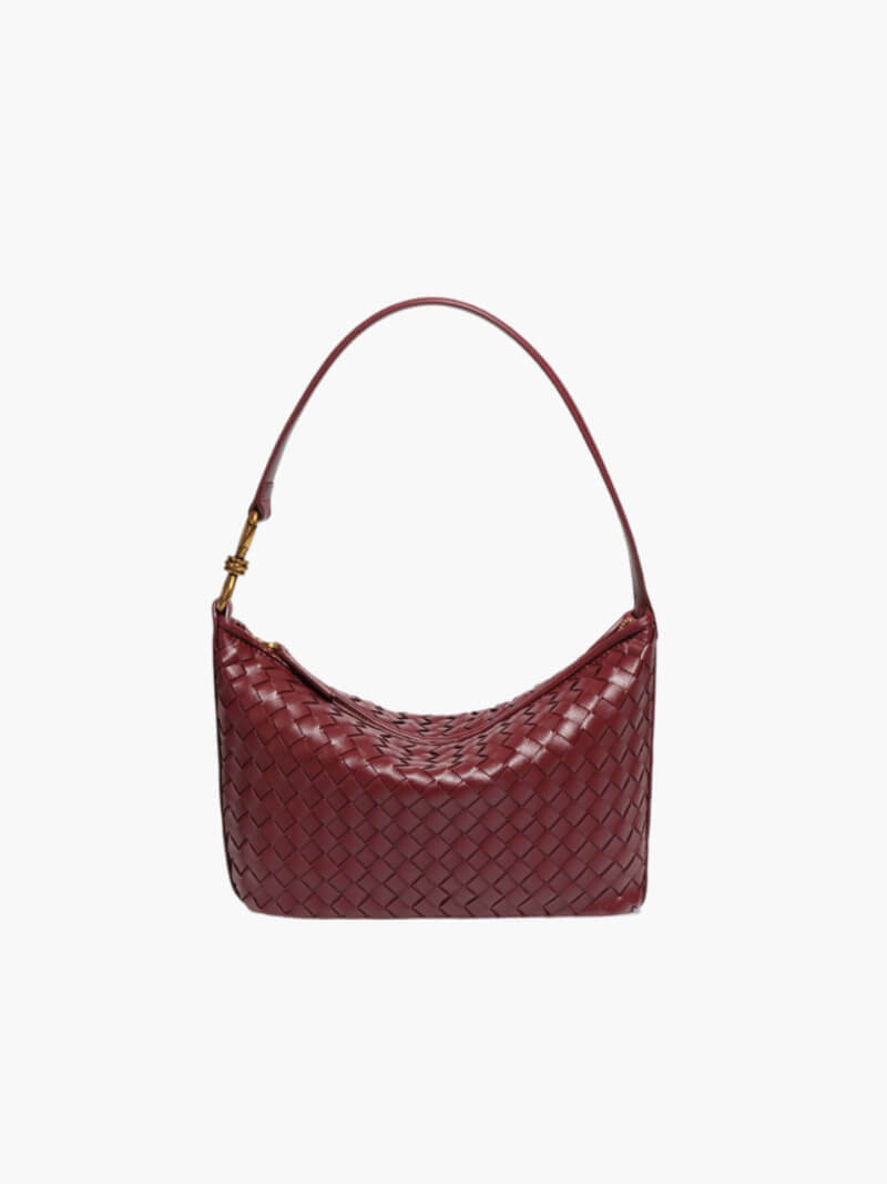 CALORA_ Elegante Geweven Vegan Leren Tas