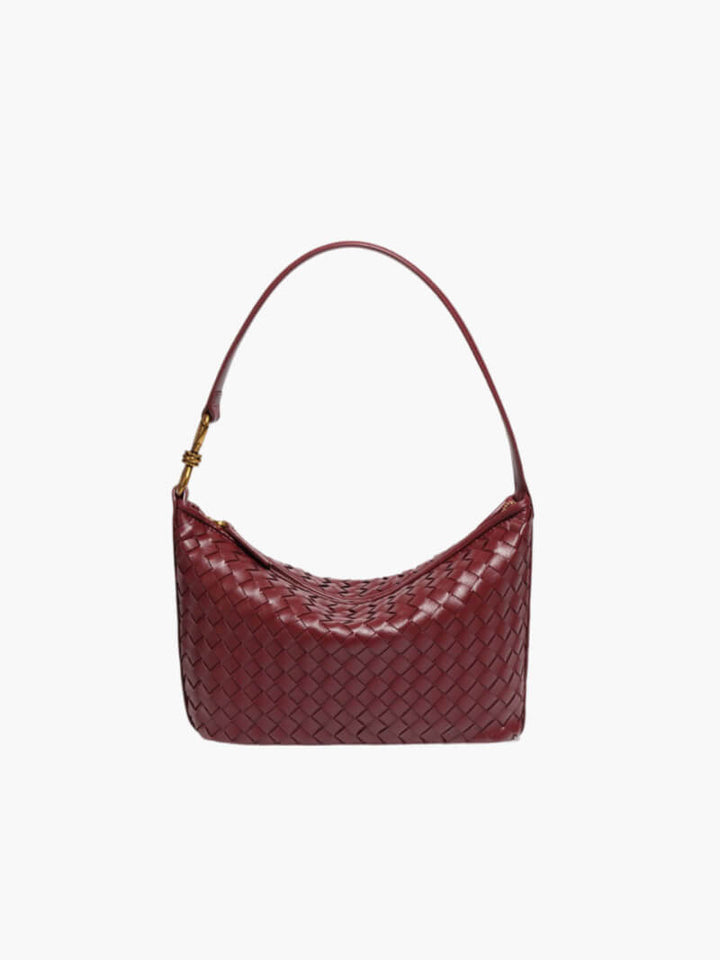 CALORA_ Elegante Geweven Vegan Leren Tas