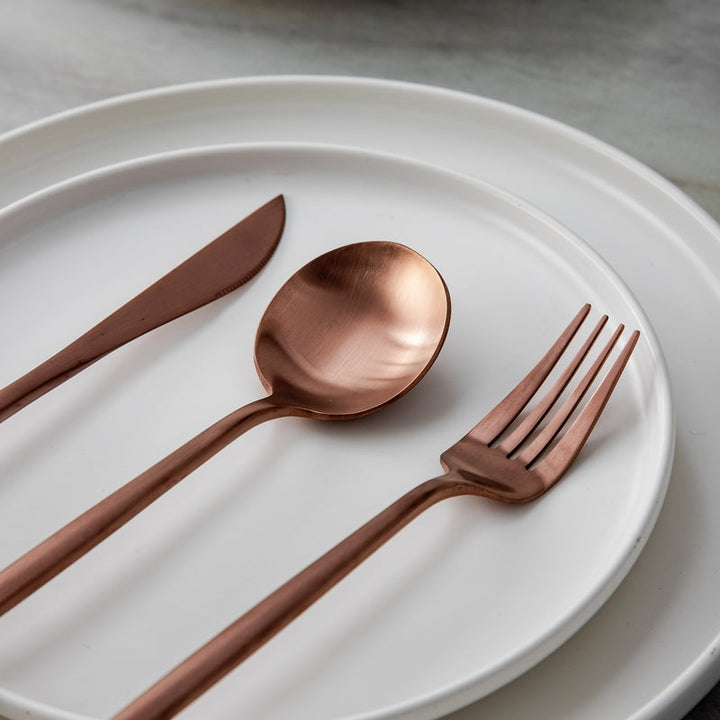 CALORA_ Elegante Gouden Minimalistische Bestekset