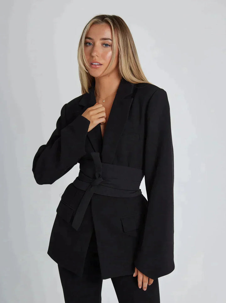 CALORA_ Elegante Herfst damesblazer met riem