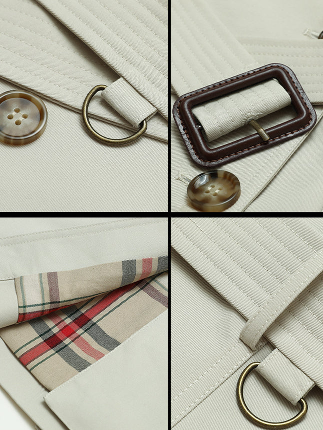 CALORA_ Elegante Klassieke Lange Trenchcoat