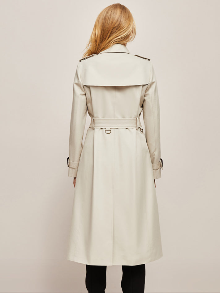 CALORA_ Elegante Klassieke Lange Trenchcoat