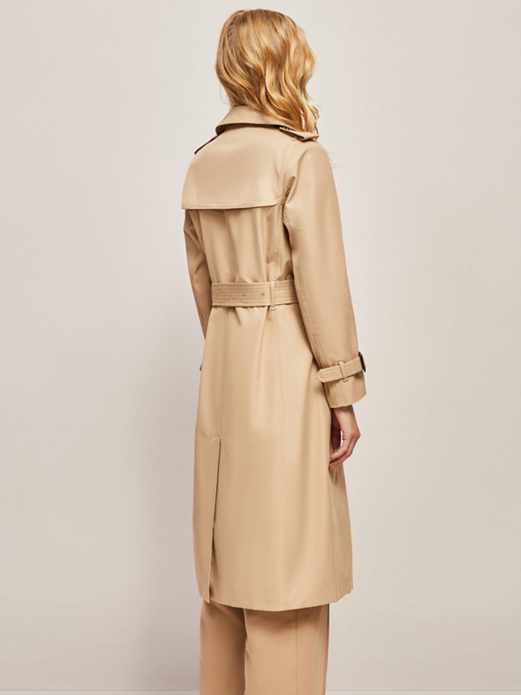 CALORA_ Elegante Klassieke Lange Trenchcoat