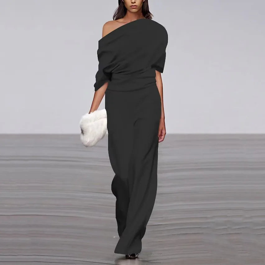 CALORA_ Elegante Lente Jumpsuit met Enkele Knopen en Moderne Stijl