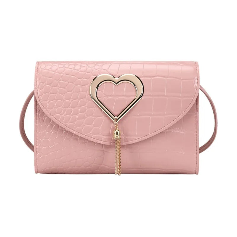 CALORA_ Elegante Leren Handtas met Hart detail