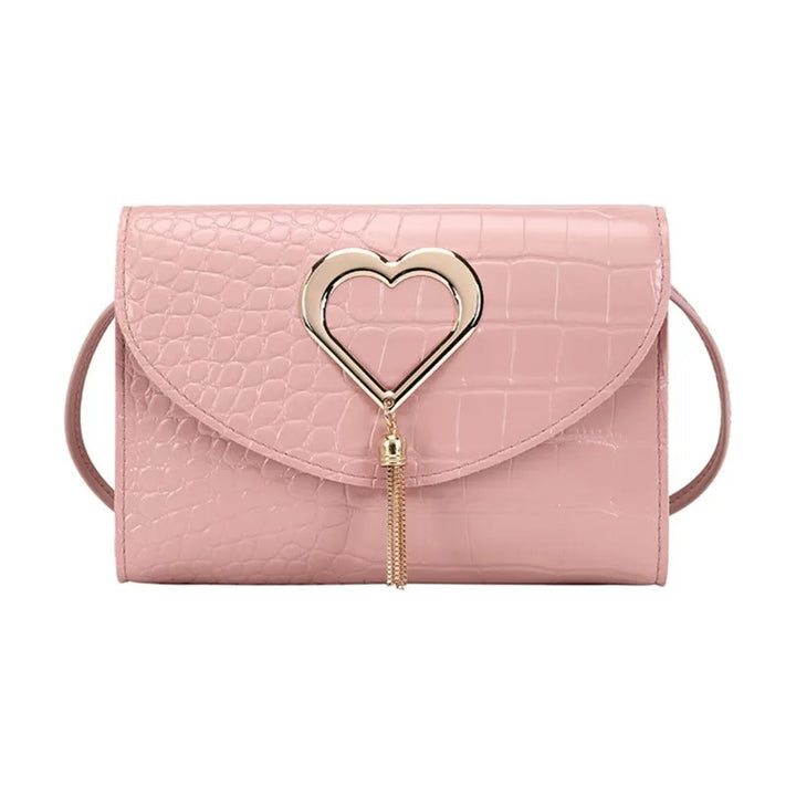 CALORA_ Elegante Leren Handtas met Hart detail