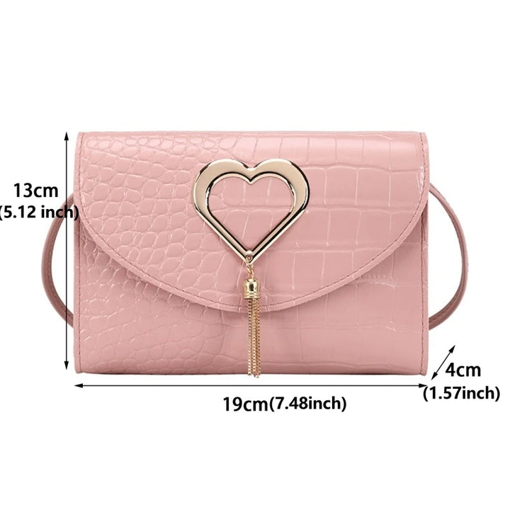CALORA_ Elegante Leren Handtas met Hart detail